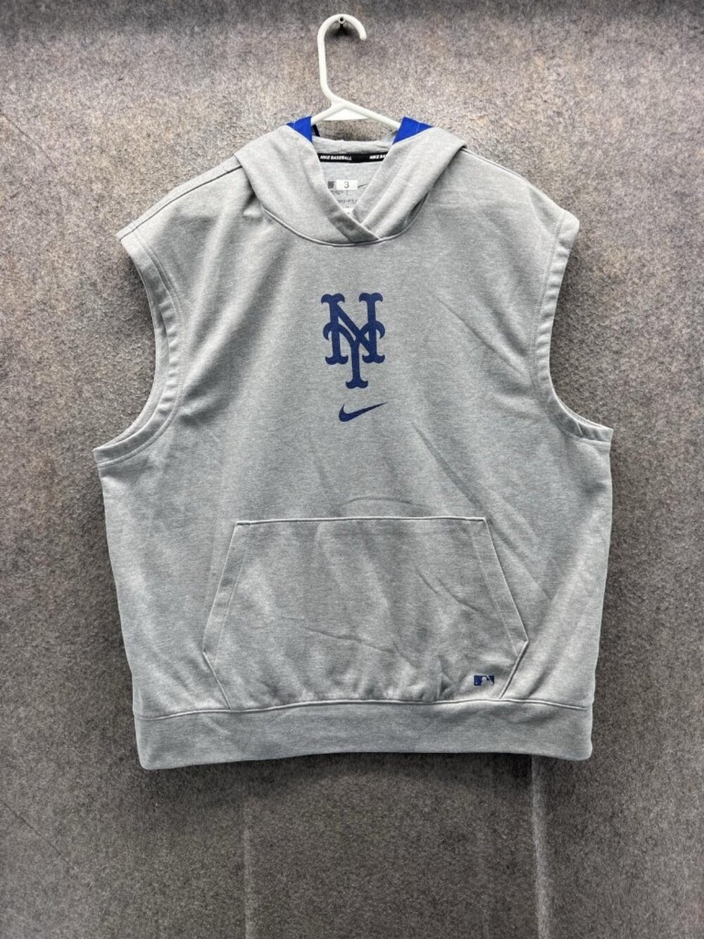 New York Mets Hoodie Mens XL Gray MLB Baseball Nike Team Issued Dri Fit Pullover